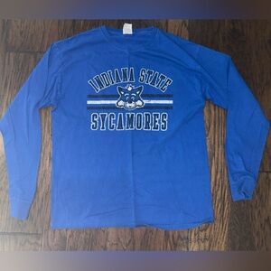 Blue Indiana State Sycamores Long Sleeve Shirt size unisex Large